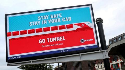 London billboard advertising the Eurotunnel