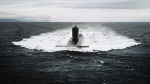 HMS Resolution, one of the retired submarines, in about 19870