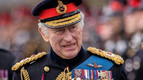 King Charles III inspects the 200th Sovereign's parade at Royal Military Academy Sandhurst