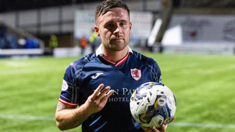 Raith Rovers' Lewis Vaughan with the match ball