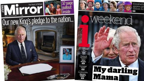 Front pages of The Mirror and The i