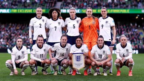 England pose before kick-off