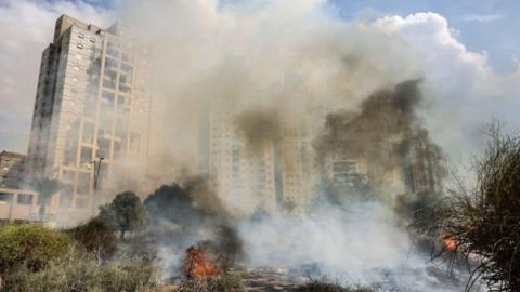 Israeli city in smoke