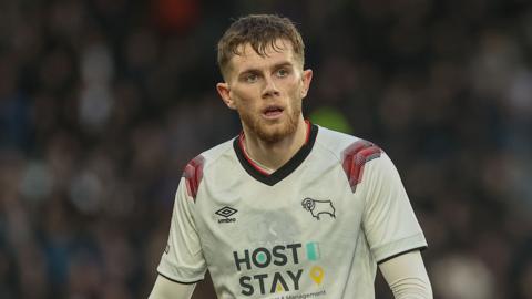 Max Bird on the pitch for Derby