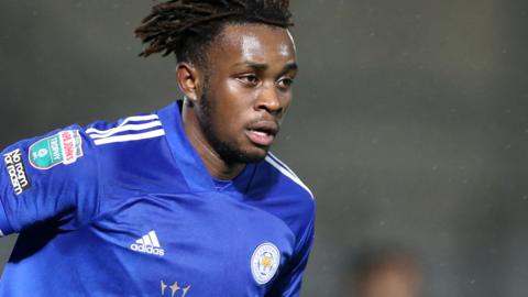 Admiral Muskwe in action for Leicester City Under-21s