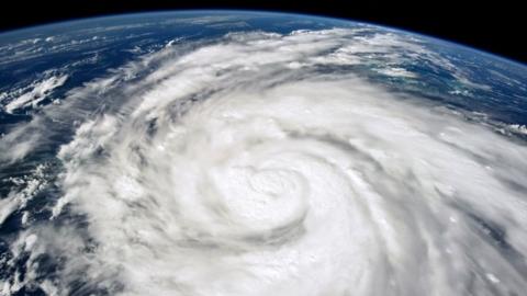 hurricane viewed from space