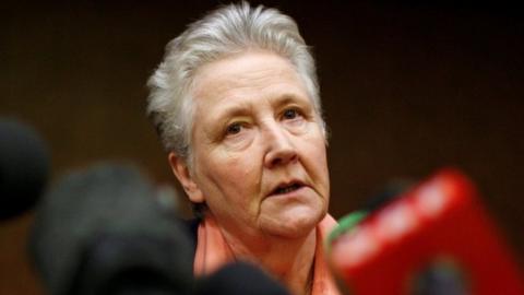 Irish abuse victim Marie Collins talks during a news conference in downtown Rome February 7, 2012.