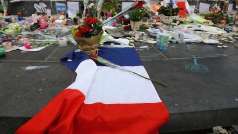 Tributes in Place de la Republique