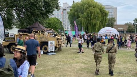 Crowds flocked to Queen's Gardens for the event
