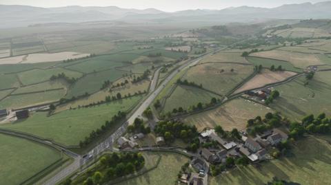 Visualisation of the planned road