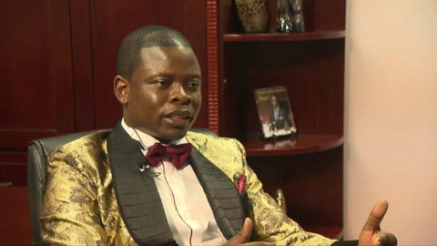 Pastor Shepherd Bushiri speaking to the BBC