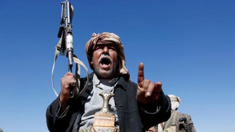 A Houthi fighter