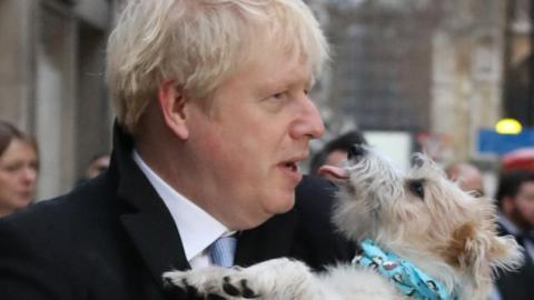 Boris Johnson with his dog Dilyn