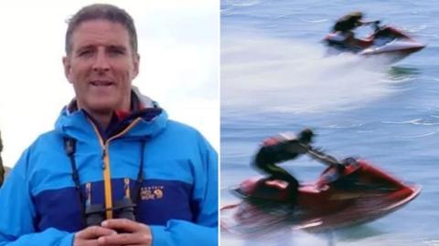 Iolo Williams a jetskis