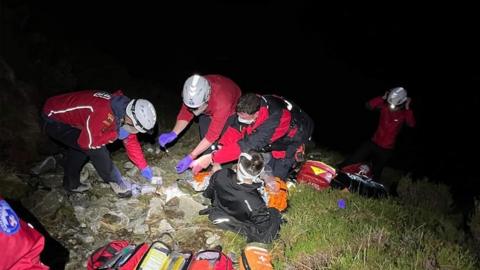 Mountain rescue on North Ridgeof Tryfan