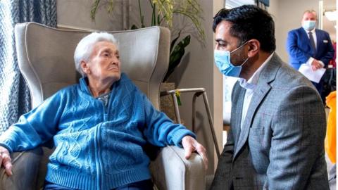 Humza Yousaf visits care home