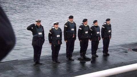 Steve Aiken on board a Royal Navy submarine