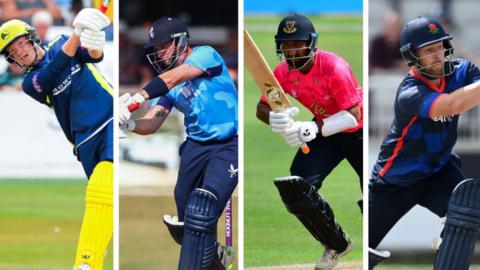 (From left) Hampshire's Tom Prest hit 181, his first ton for Hampshire, in the group games, while Kent's Darren Stevens, Sussex's Cheteshwar Pujara and Lancashire's Steven Croft have made 25 List A tons between them