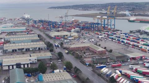 Shipping containers at Belfast Harbour