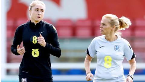 Steph Houghton and Sarina Wiegman