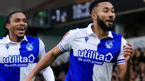 Bristol Rovers' Grant Ward celebrates his equaliser