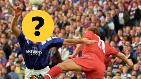 A Rangers player and an Aberdeen player during the 1992 Scottish League Cup final