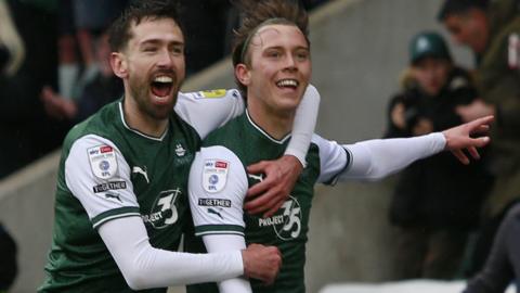 Argyle celebrate a goal