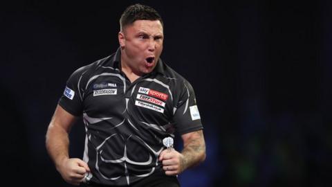 Gerwyn Price celebrates