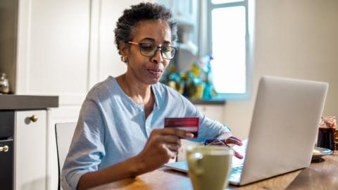 Woman with credit card