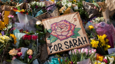 Flowers laid at vigil