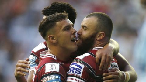 Jake Bibby and Wigan celebrate