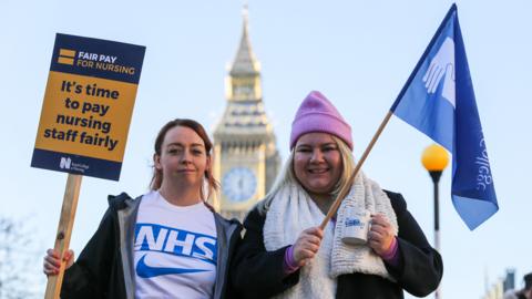 Nurses protest outside Parliament