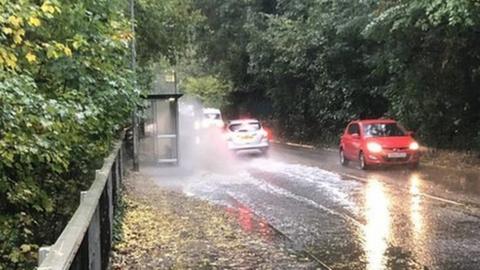 Cars in floodwater