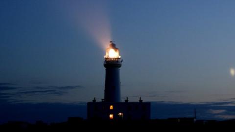 Flamborough Head Lighthouse at twilight
