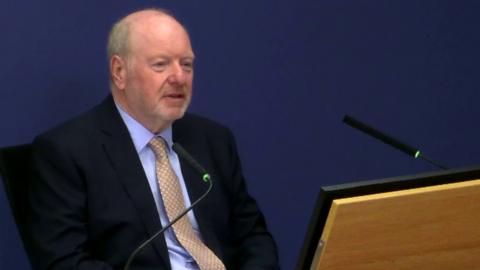 Alan Bates giving evidence at the Post Office inquiry on 9 April 2024