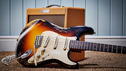 A Fender Custom Shop '59 Stratocaster electric guitar and Fender Pro Junior IV Ltd Edition combo amplifier