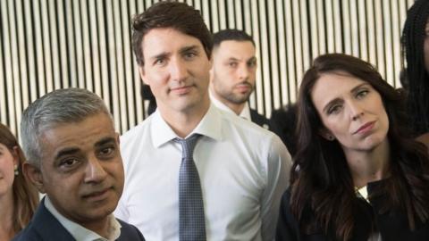 Sadiq Khan, Justin Trudeau and Jacinda Ardern