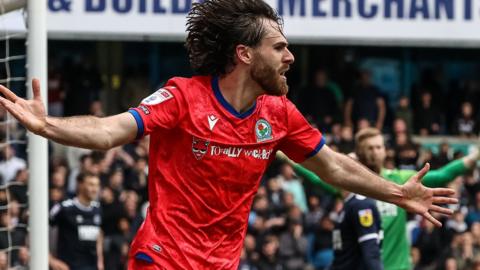 Ben Brereton Diaz celebrates after putting Blackburn 4-3 up at Millwall