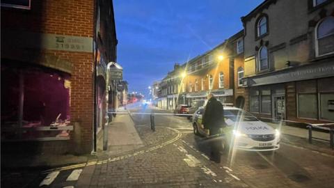 Police cordon at Benedicts street.