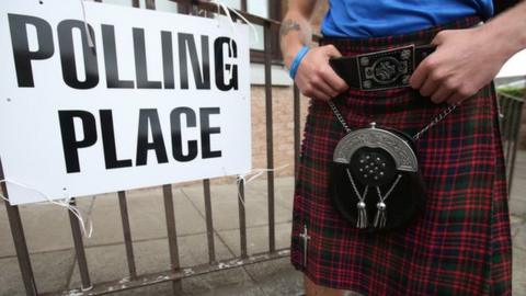 Voter at Bannockburn Polling Station