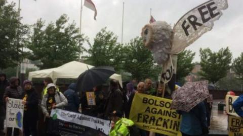 Protest outside Rotherham public inquiry