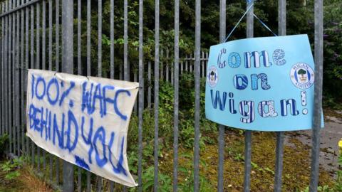 Wigan fan banners