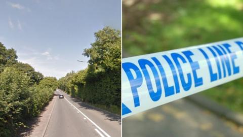 The A472 and police tape