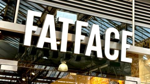 Fat Face store sign in Waterloo station, London