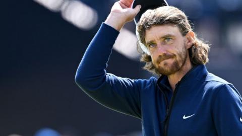 Tommy Fleetwood acknowledges the crowd at Royal Liverpool