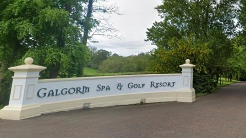 The entrance to the Galgorm Spa and Golf Resort