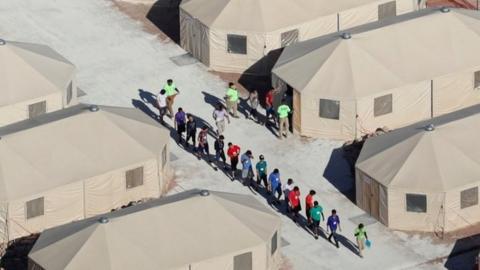 Separated children at a camp in Tornillo, Texas