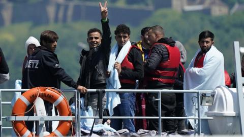 Migrants arriving at Dover