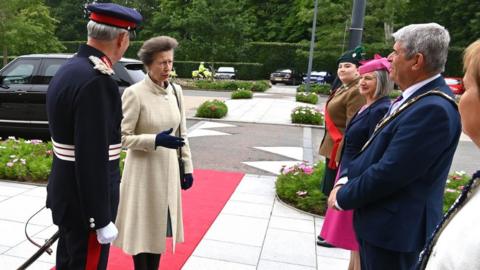 The Princess Royal met staff and volunteers at Antrim Castle Gardens
