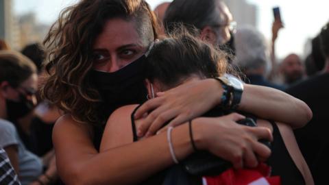 Vigil for the victims of last Tuesday's explosion in Beirut Lebanon (11 August 2020)